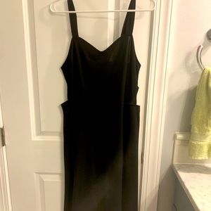 Free Press large black side cutout midi length dress